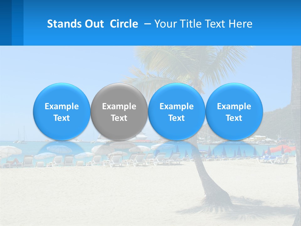 A Palm Tree On A Beach With A Cruise Ship In The Background PowerPoint Template
