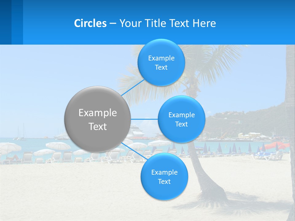 A Palm Tree On A Beach With A Cruise Ship In The Background PowerPoint Template