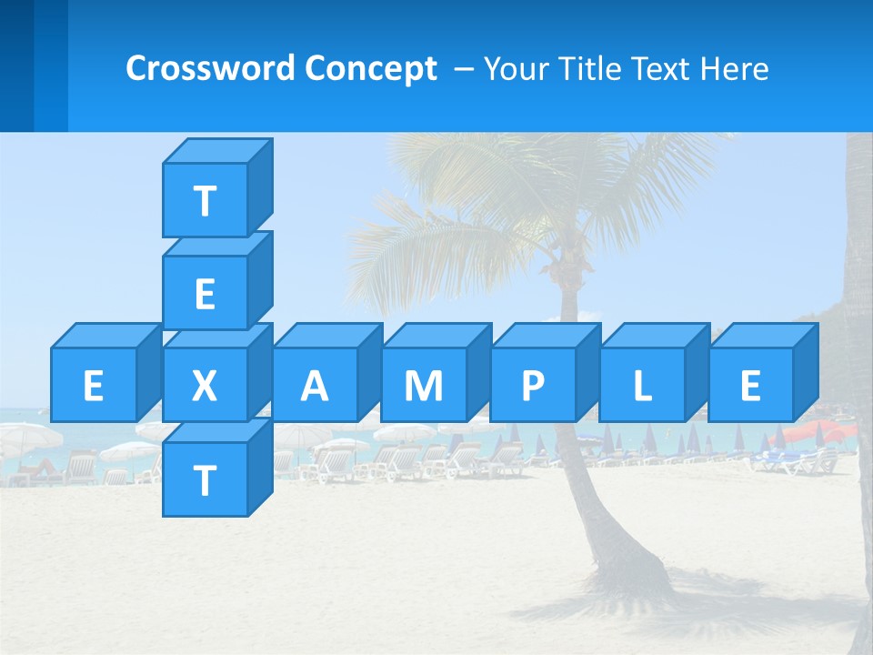 A Palm Tree On A Beach With A Cruise Ship In The Background PowerPoint Template