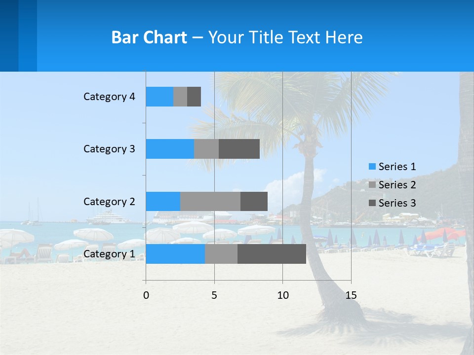 A Palm Tree On A Beach With A Cruise Ship In The Background PowerPoint Template