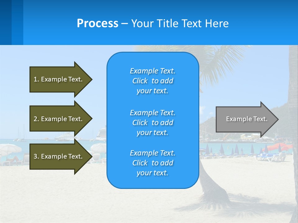 A Palm Tree On A Beach With A Cruise Ship In The Background PowerPoint Template