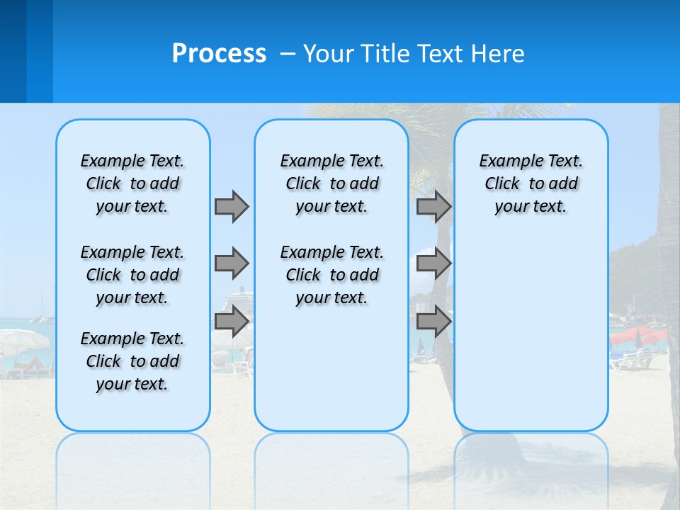 A Palm Tree On A Beach With A Cruise Ship In The Background PowerPoint Template