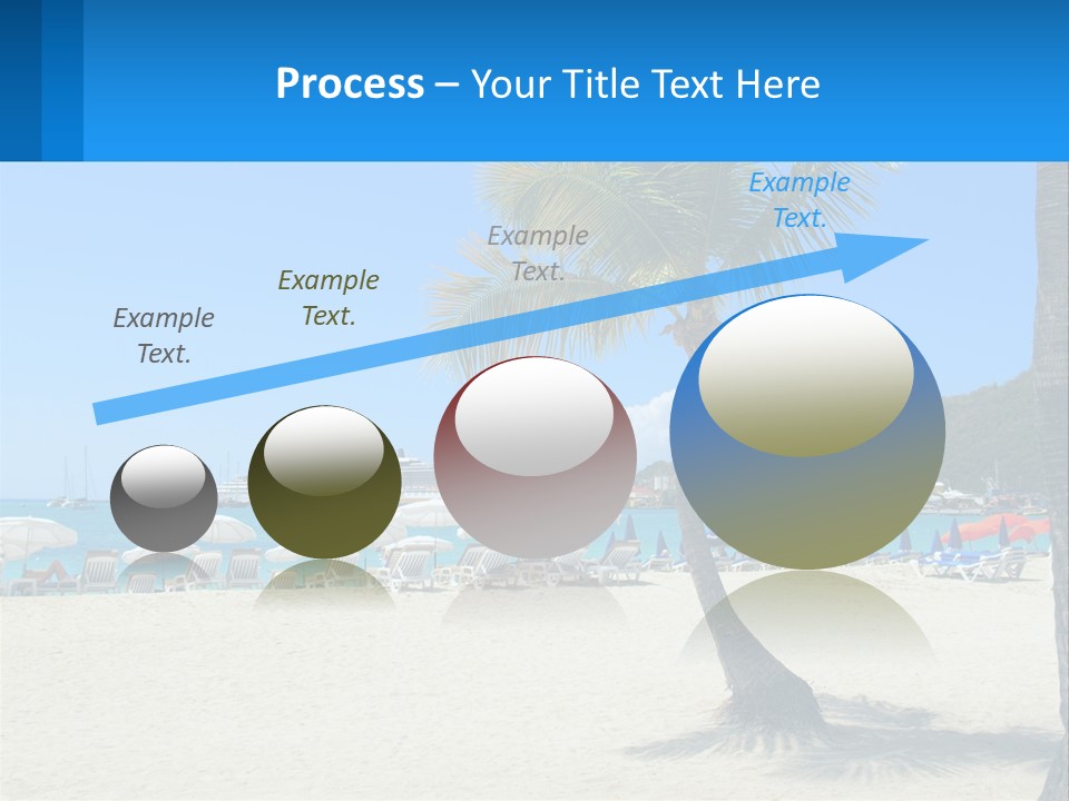 A Palm Tree On A Beach With A Cruise Ship In The Background PowerPoint Template