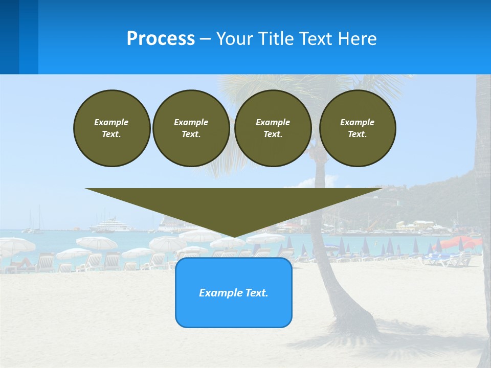 A Palm Tree On A Beach With A Cruise Ship In The Background PowerPoint Template