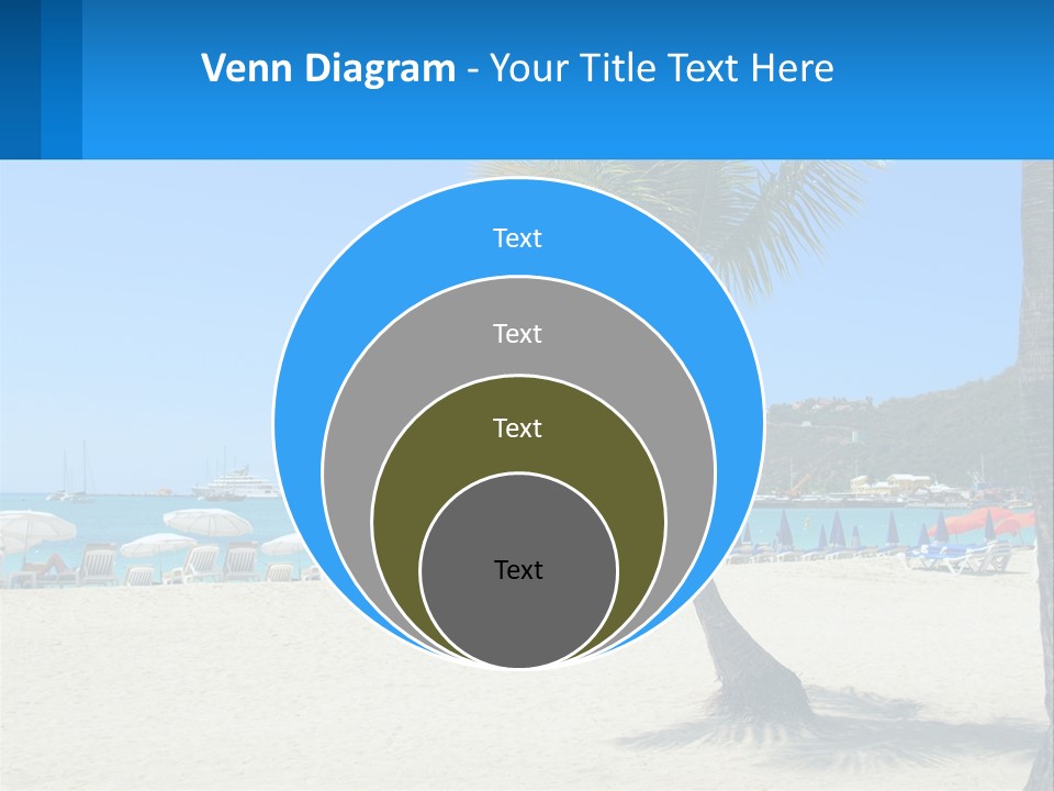 A Palm Tree On A Beach With A Cruise Ship In The Background PowerPoint Template