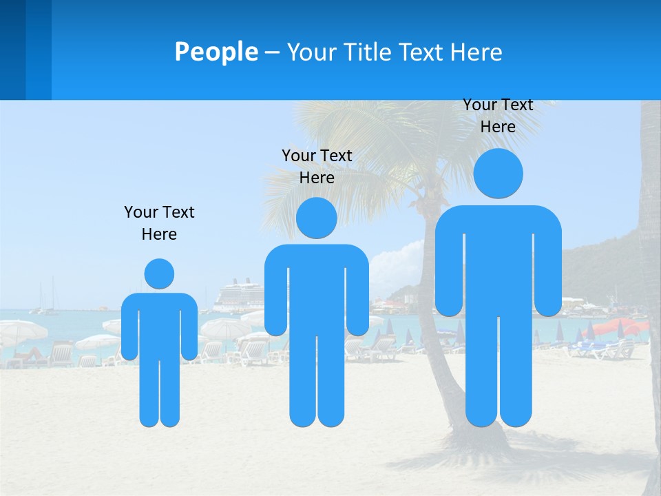 A Palm Tree On A Beach With A Cruise Ship In The Background PowerPoint Template