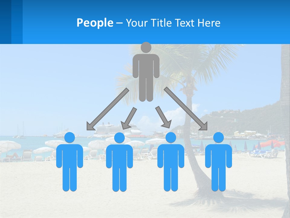 A Palm Tree On A Beach With A Cruise Ship In The Background PowerPoint Template