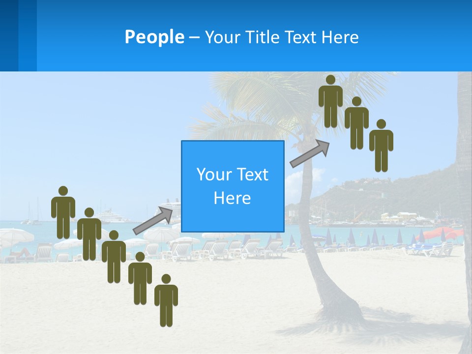 A Palm Tree On A Beach With A Cruise Ship In The Background PowerPoint Template