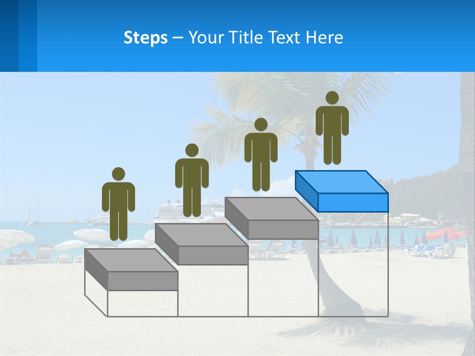 A Palm Tree On A Beach With A Cruise Ship In The Background PowerPoint Template