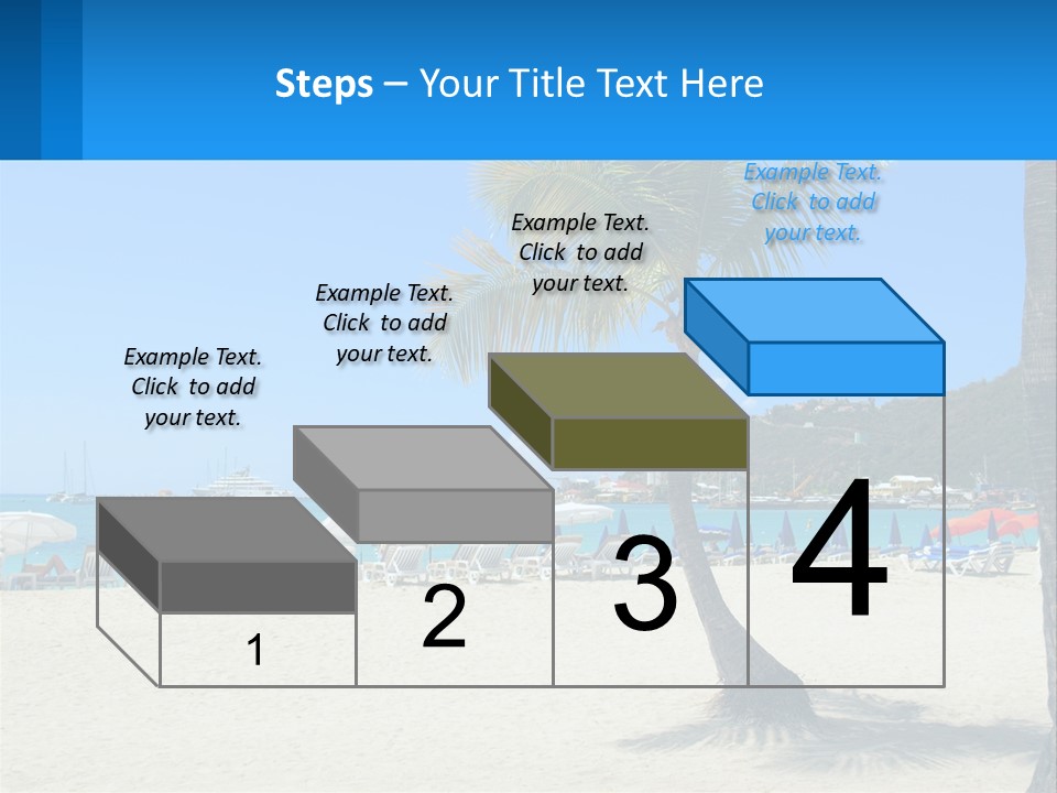 A Palm Tree On A Beach With A Cruise Ship In The Background PowerPoint Template