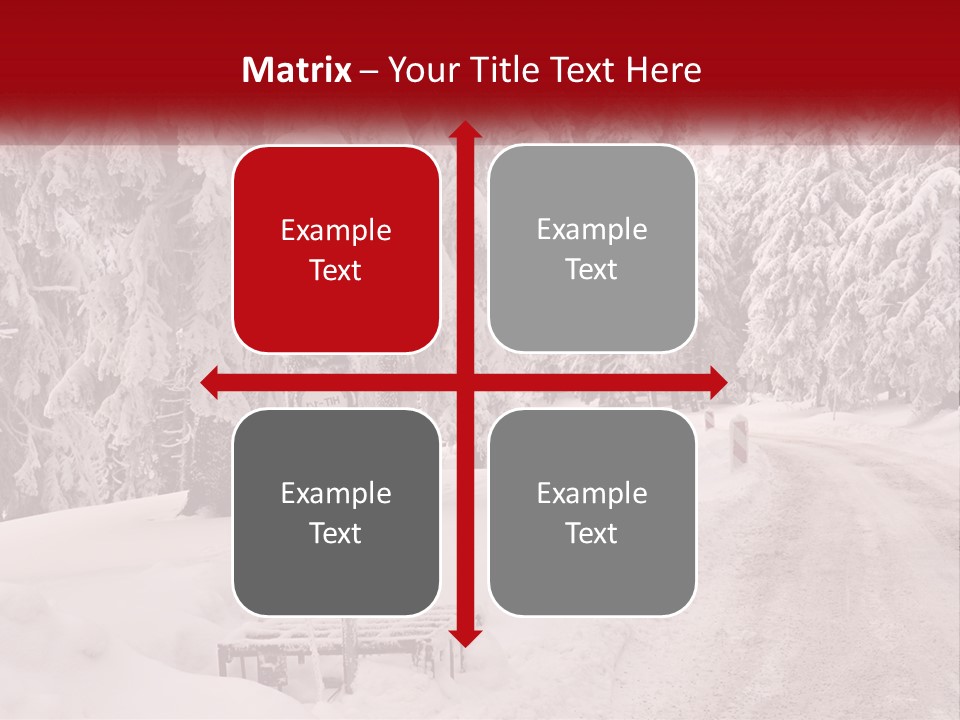 A Stop Light On A Snowy Road With Trees In The Background PowerPoint Template