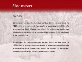 A Stop Light On A Snowy Road With Trees In The Background PowerPoint Template