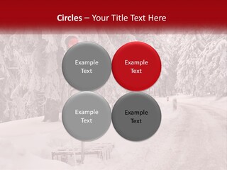 A Stop Light On A Snowy Road With Trees In The Background PowerPoint Template