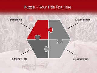 A Stop Light On A Snowy Road With Trees In The Background PowerPoint Template