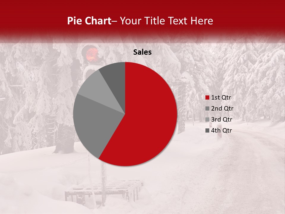 A Stop Light On A Snowy Road With Trees In The Background PowerPoint Template