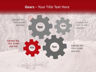 A Stop Light On A Snowy Road With Trees In The Background PowerPoint Template