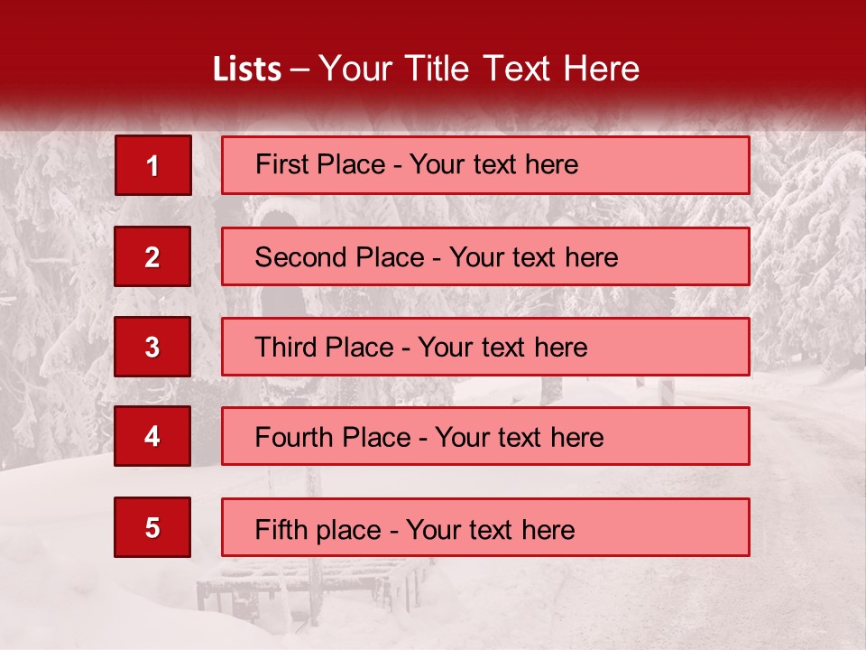 A Stop Light On A Snowy Road With Trees In The Background PowerPoint Template