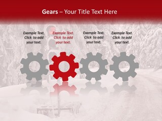 A Stop Light On A Snowy Road With Trees In The Background PowerPoint Template