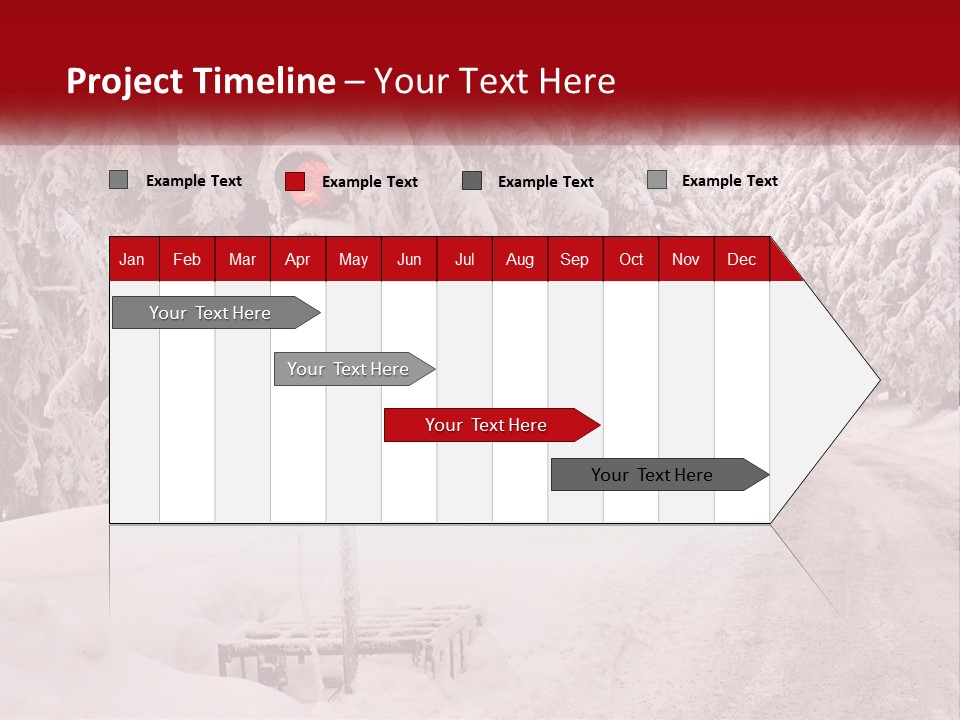 A Stop Light On A Snowy Road With Trees In The Background PowerPoint Template