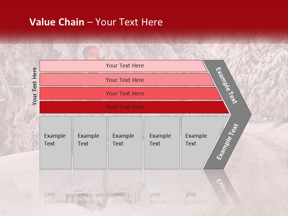 A Stop Light On A Snowy Road With Trees In The Background PowerPoint Template