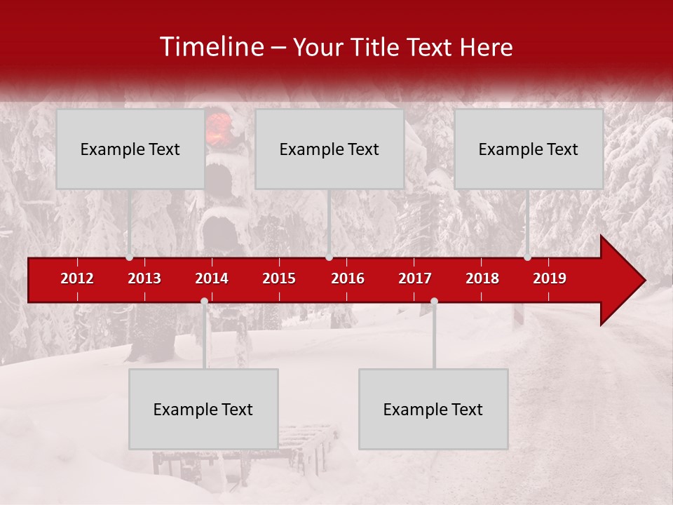 A Stop Light On A Snowy Road With Trees In The Background PowerPoint Template