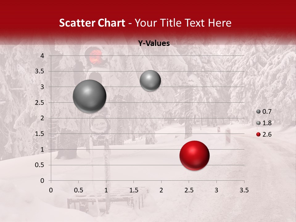 A Stop Light On A Snowy Road With Trees In The Background PowerPoint Template
