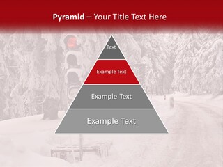 A Stop Light On A Snowy Road With Trees In The Background PowerPoint Template