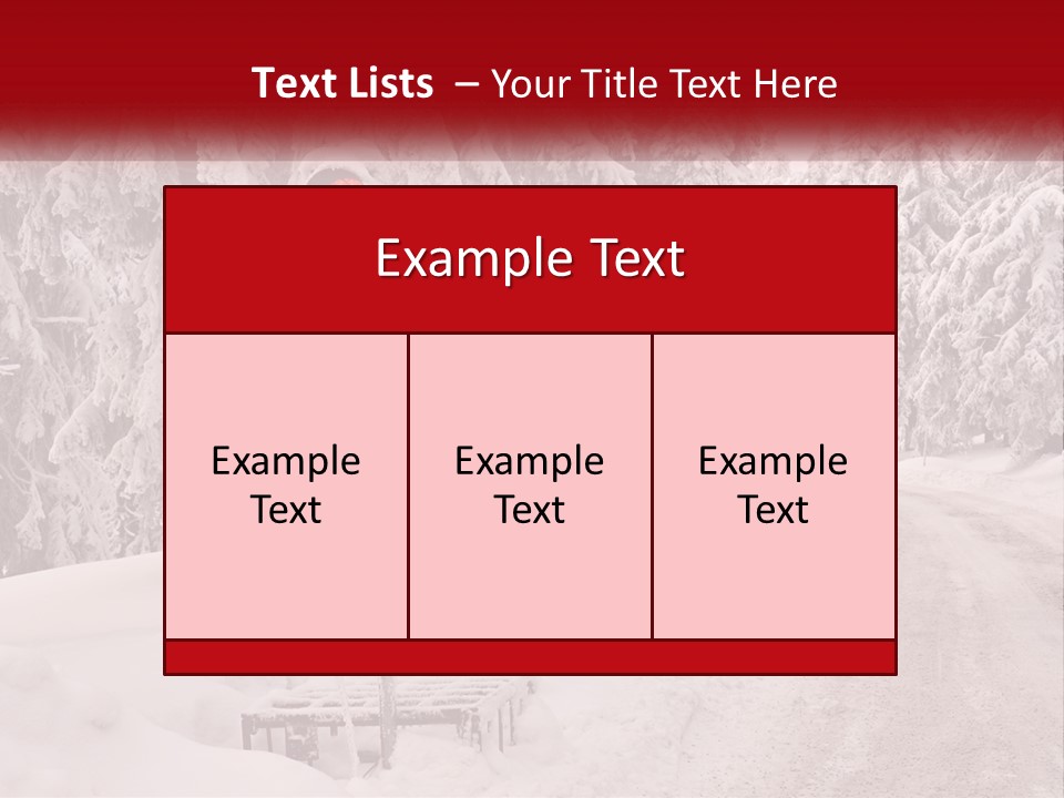 A Stop Light On A Snowy Road With Trees In The Background PowerPoint Template