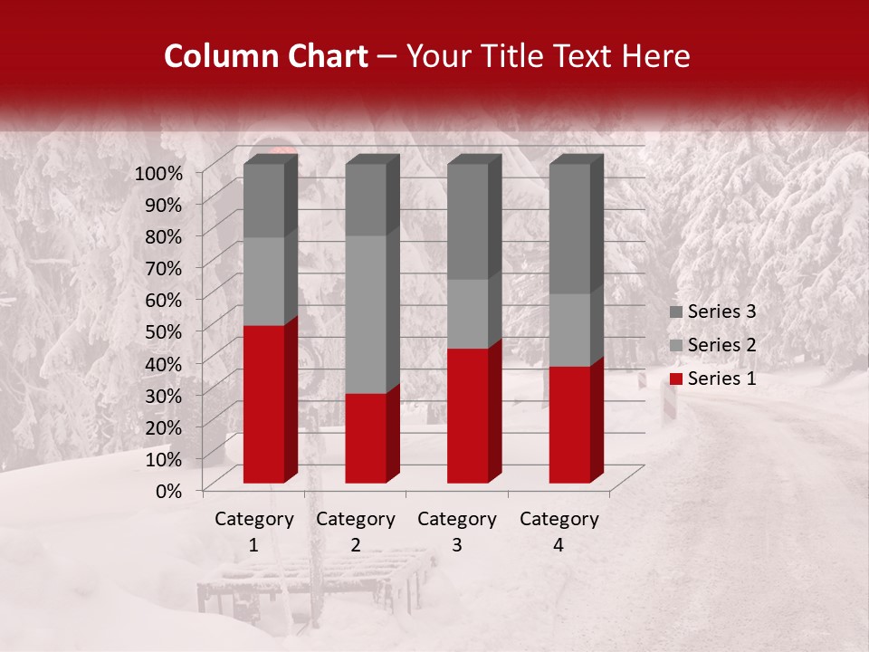 A Stop Light On A Snowy Road With Trees In The Background PowerPoint Template