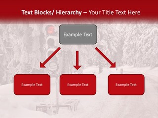 A Stop Light On A Snowy Road With Trees In The Background PowerPoint Template