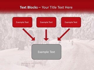 A Stop Light On A Snowy Road With Trees In The Background PowerPoint Template