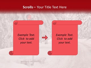 A Stop Light On A Snowy Road With Trees In The Background PowerPoint Template