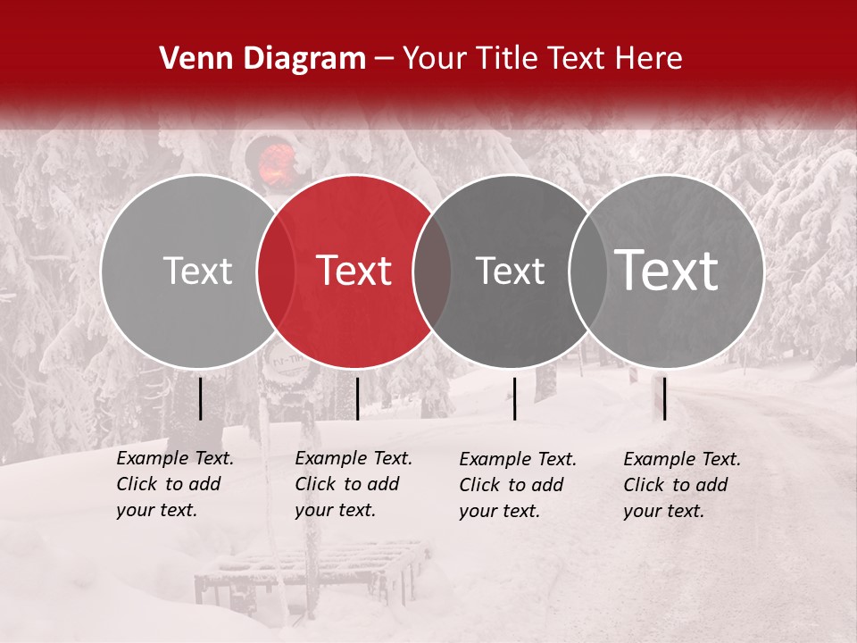 A Stop Light On A Snowy Road With Trees In The Background PowerPoint Template