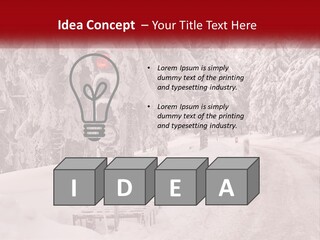 A Stop Light On A Snowy Road With Trees In The Background PowerPoint Template