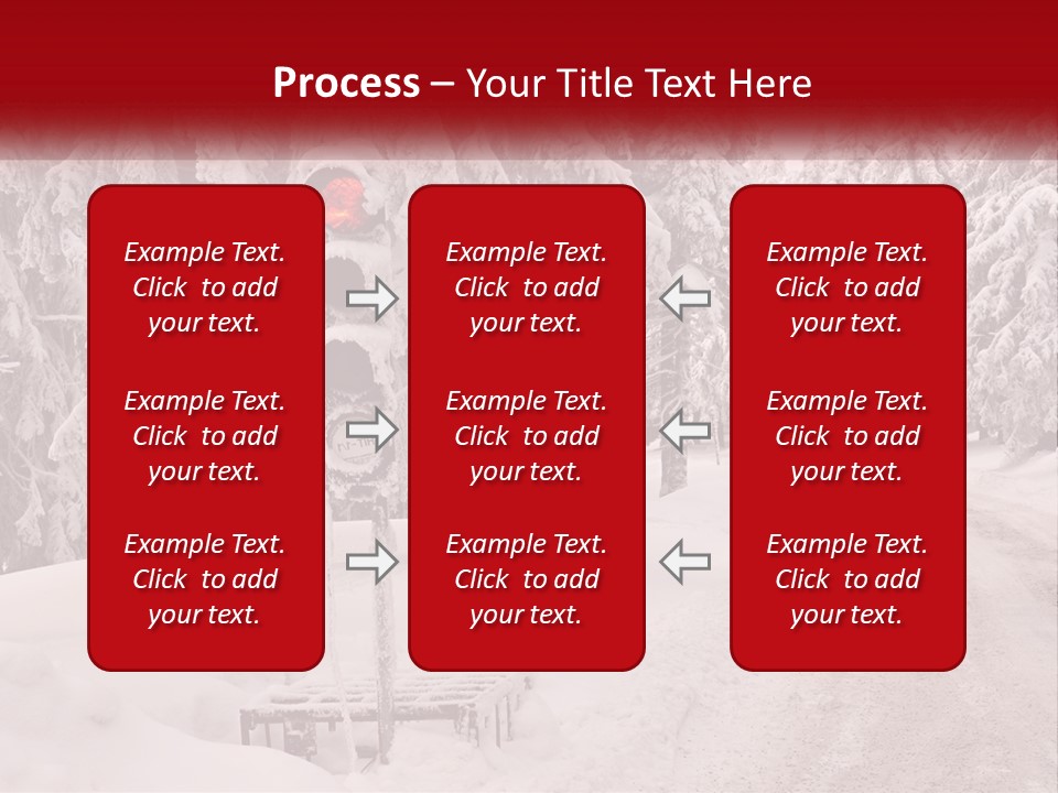 A Stop Light On A Snowy Road With Trees In The Background PowerPoint Template