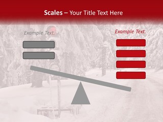 A Stop Light On A Snowy Road With Trees In The Background PowerPoint Template