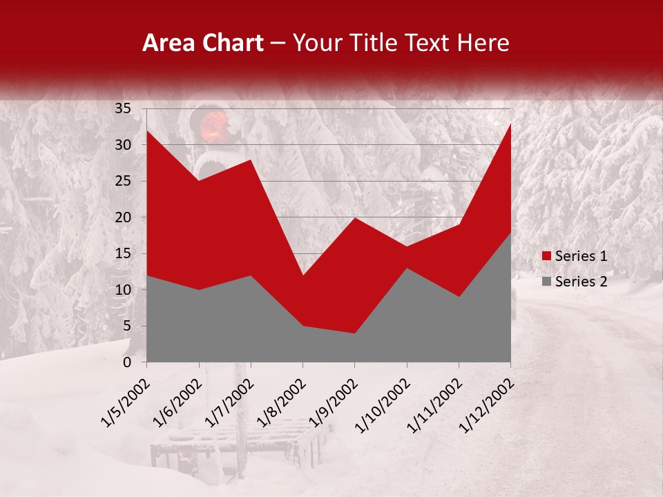 A Stop Light On A Snowy Road With Trees In The Background PowerPoint Template