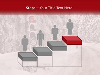 A Stop Light On A Snowy Road With Trees In The Background PowerPoint Template