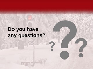 A Stop Light On A Snowy Road With Trees In The Background PowerPoint Template