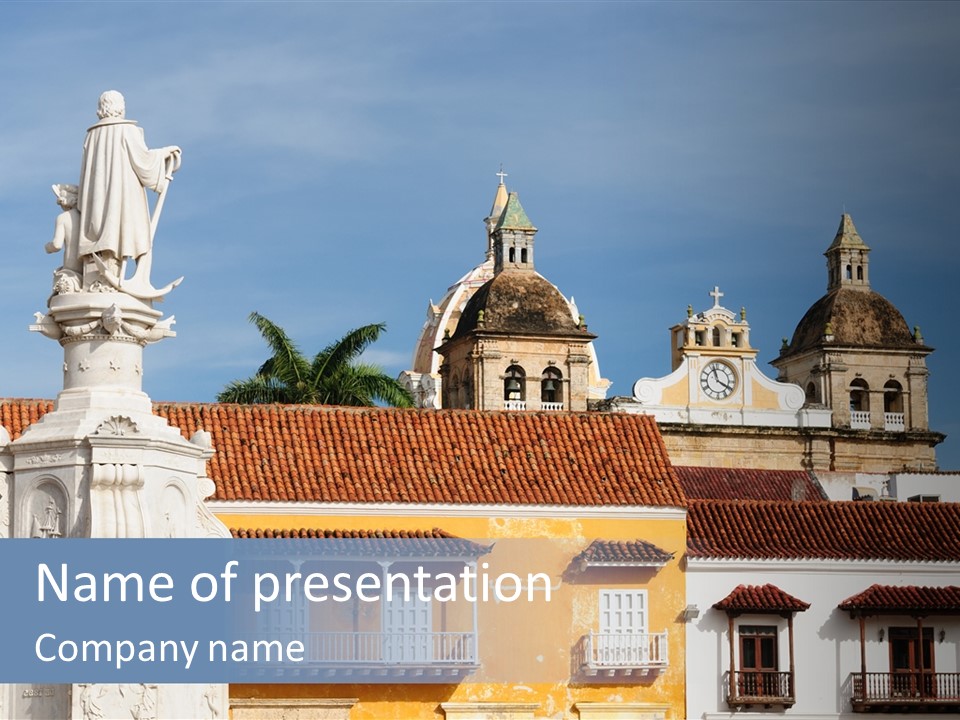 A Statue Of Jesus On Top Of A Building PowerPoint Template