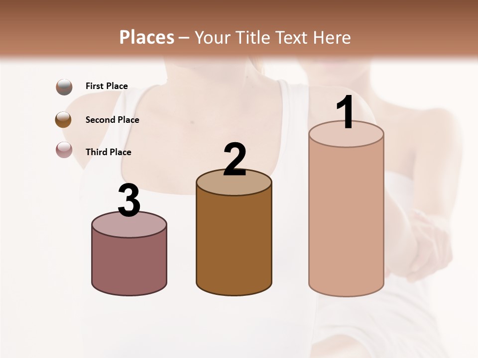 A Woman In A White Tank Top Is Doing Yoga PowerPoint Template