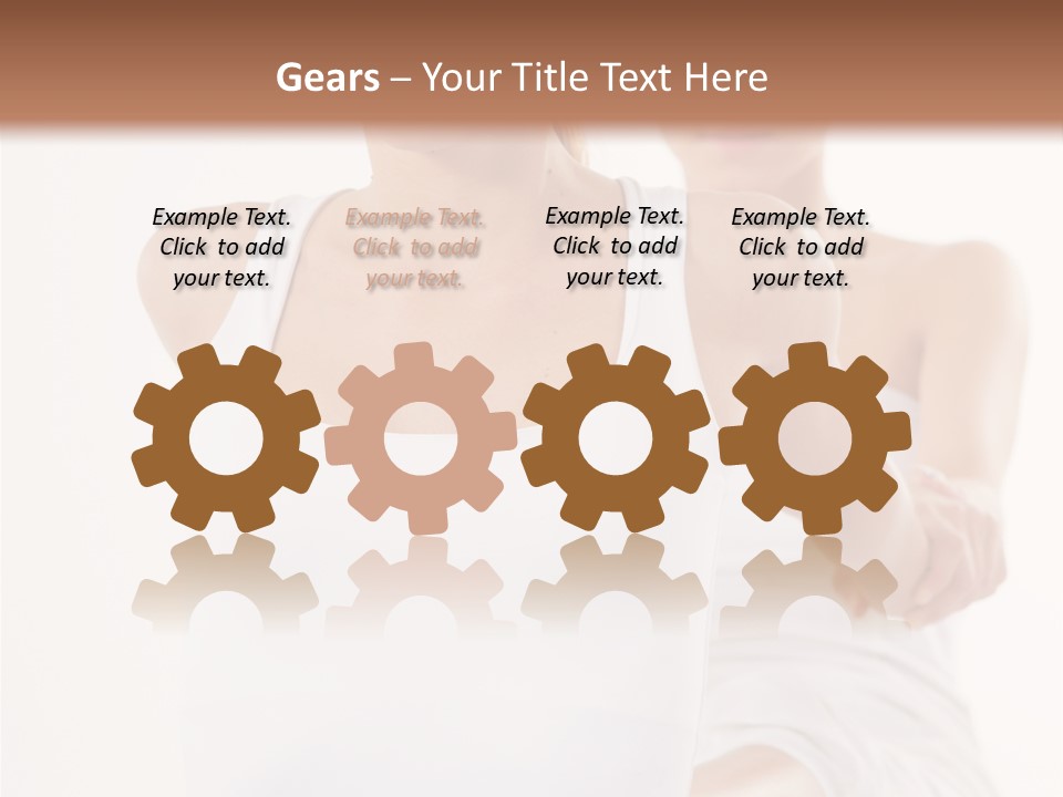 A Woman In A White Tank Top Is Doing Yoga PowerPoint Template