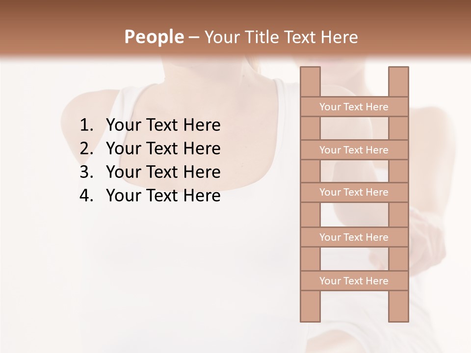 A Woman In A White Tank Top Is Doing Yoga PowerPoint Template