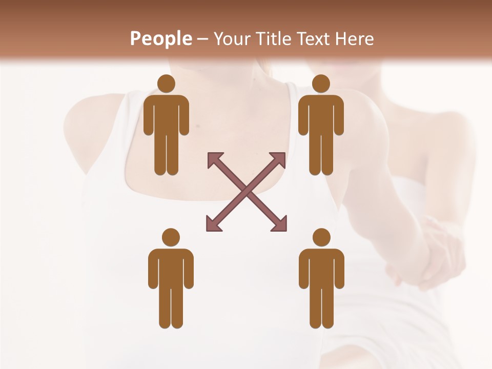 A Woman In A White Tank Top Is Doing Yoga PowerPoint Template