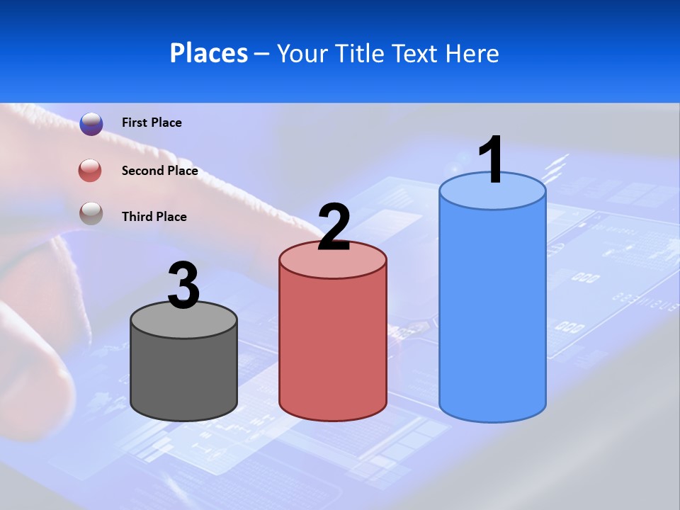 A Person Using A Tablet With A Finger On It PowerPoint Template