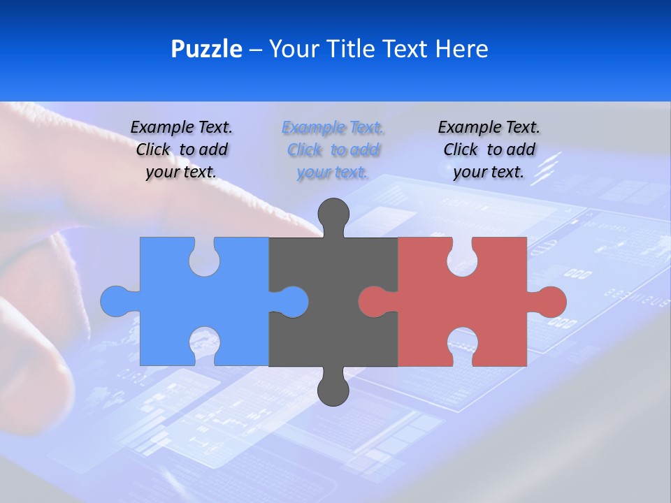 A Person Using A Tablet With A Finger On It PowerPoint Template