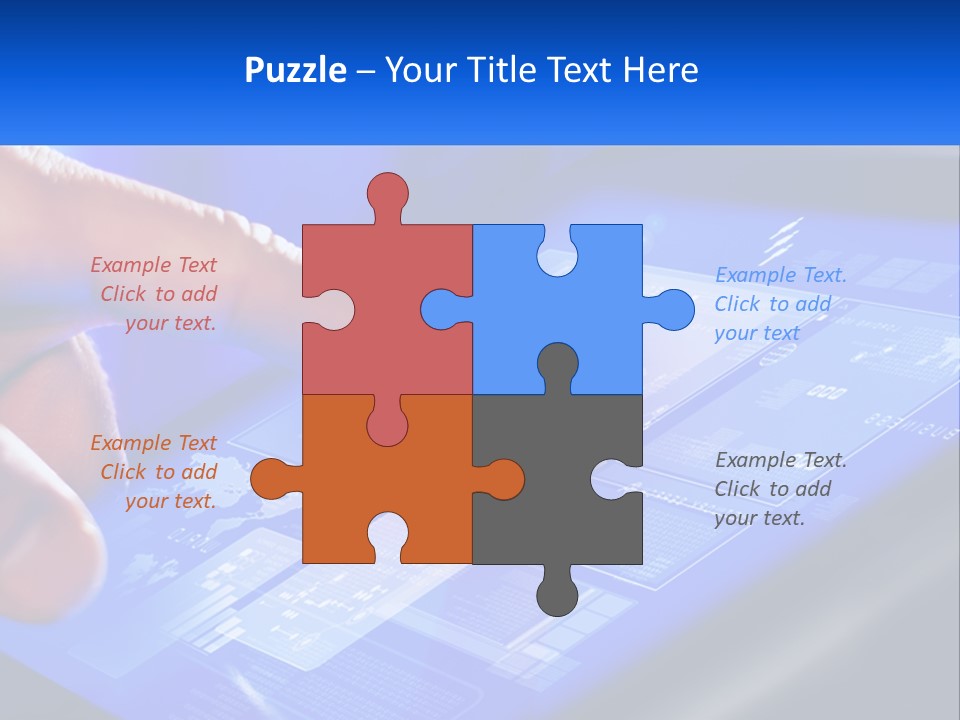 A Person Using A Tablet With A Finger On It PowerPoint Template