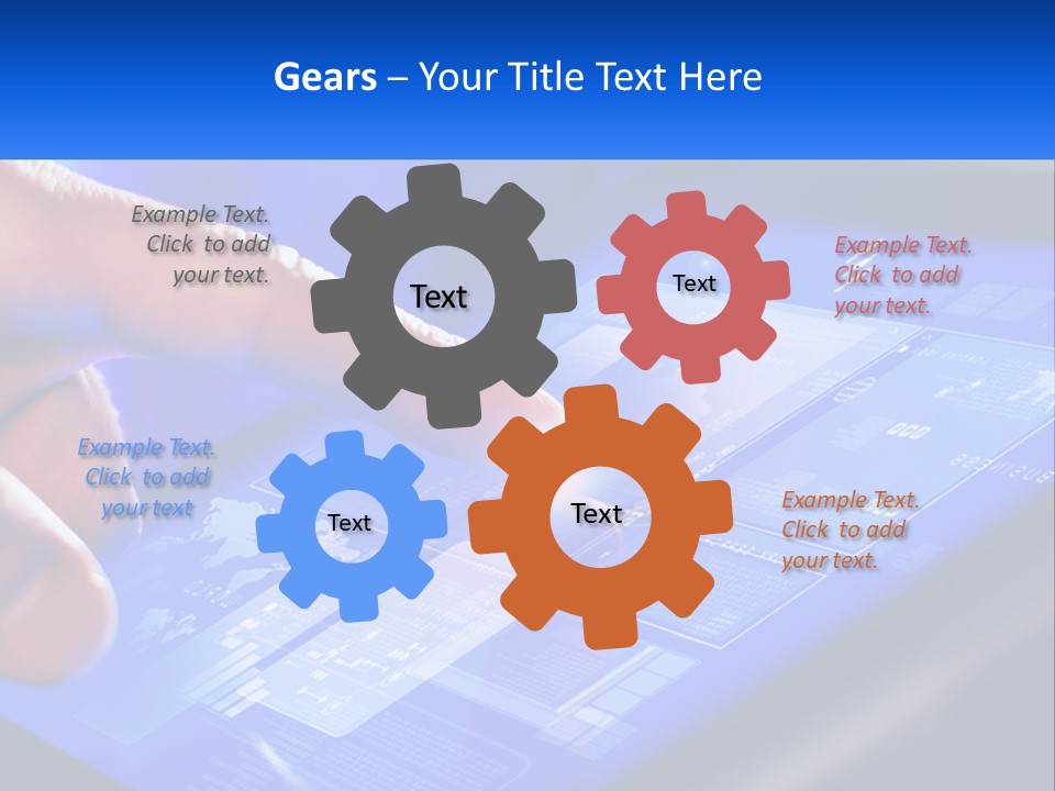A Person Using A Tablet With A Finger On It PowerPoint Template