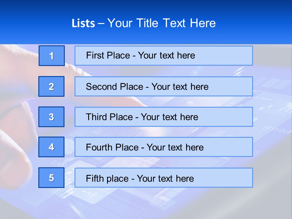 A Person Using A Tablet With A Finger On It PowerPoint Template