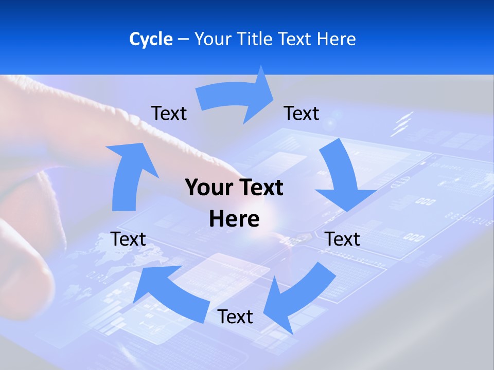 A Person Using A Tablet With A Finger On It PowerPoint Template